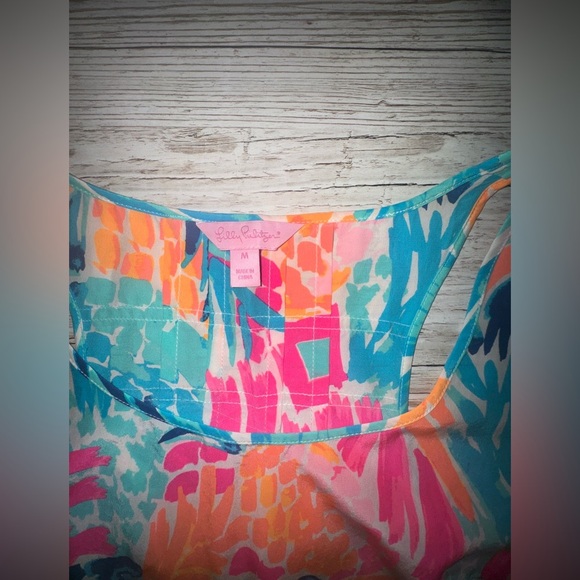 Lilly Pulitzer Alyssa Tank 'Goombay Smashed'  Summer Tropical Print Top M - Picture 5 of 7